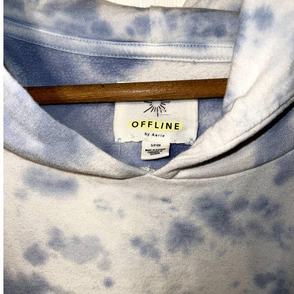 Aerie Offline OTT Fleece Tie Dye Cropped Hoodie size S - Picture 2 of 5